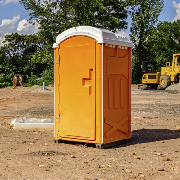 how often are the portable restrooms cleaned and serviced during a rental period in Clay County TX